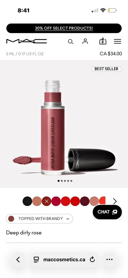 BNIB MAC Liquid Lipstick in “Topped With Brandy”