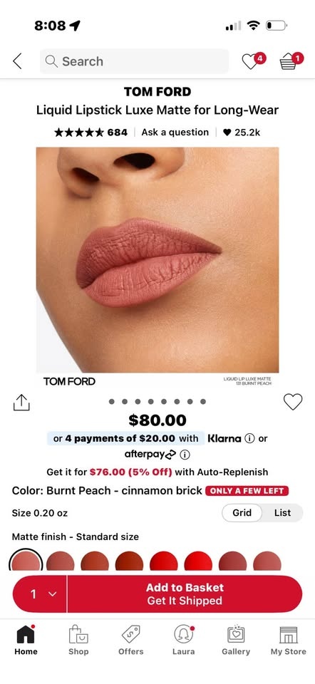 BNIB Tom Ford Liquid Lipstick in “Burnt Peach” - photo 3