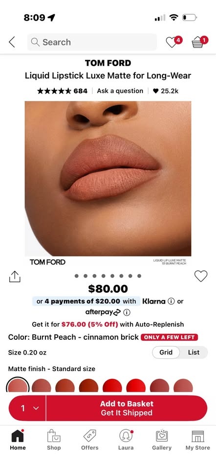 BNIB Tom Ford Liquid Lipstick in “Burnt Peach” - photo 4