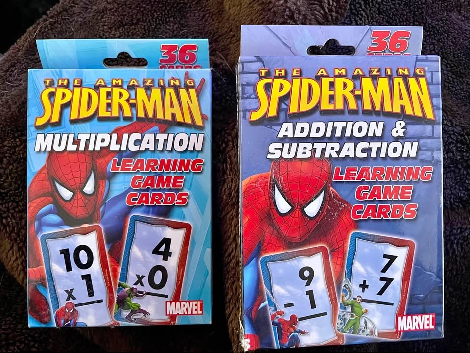Spider-Man Multiplication or Addition/Subtraction Cards