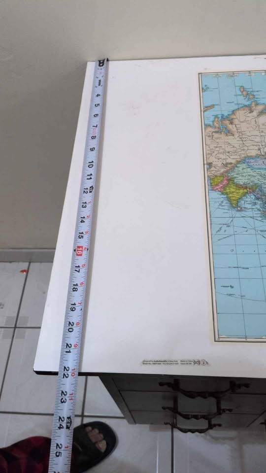 World Map Study Desk with 7 Drawers - photo 2
