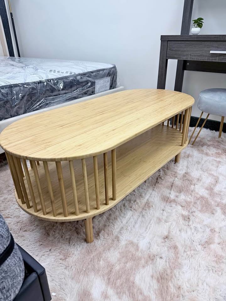 Bamboo Coffee Table with Storage - NEW