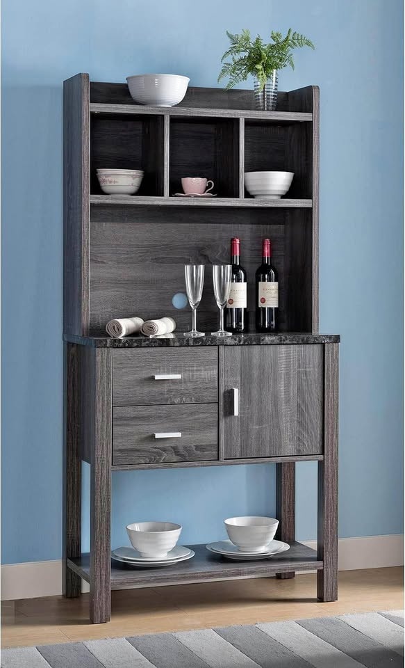 Kitchen Bakers Rack with Faux Marble Top and Drawer - BRAND NEW