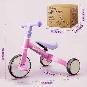 New Pink Toddler Balance Bike, 5 in 1 Kids Tricycle (18mo-4yr) - photo 2