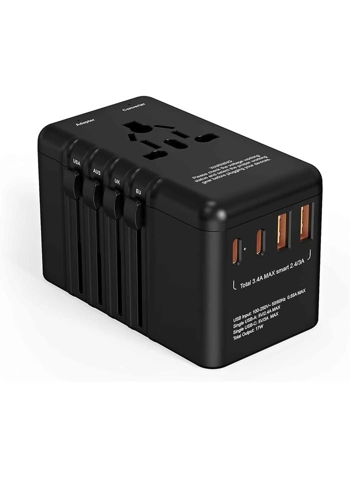 Universal Travel Adapter Converter with USB Ports