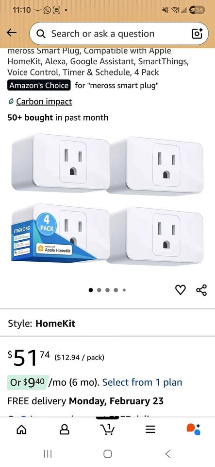 Meross Smart Plugs 4-pack HomeKit Alexa Google Assistant