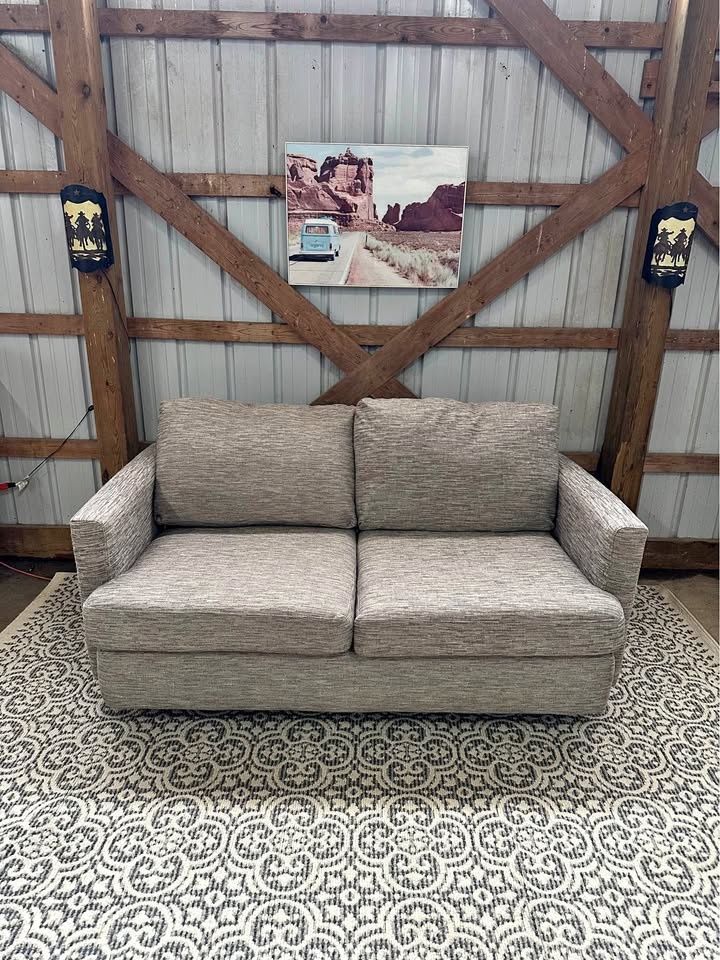 Modern Grey Textured Loveseat