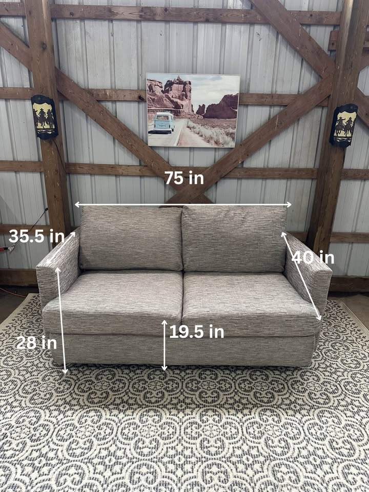 Modern Grey Textured Loveseat - photo 2