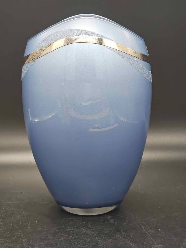 Large Blue Bohemian Crystal Vase - Czech Republic - photo 2