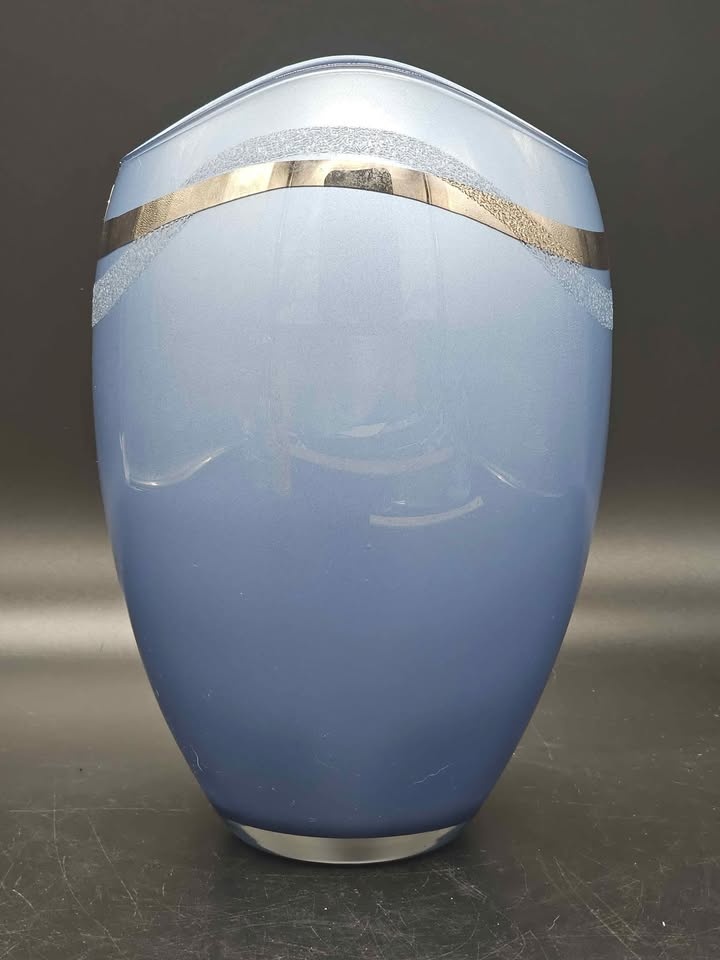 Large Blue Bohemian Crystal Vase - Czech Republic - photo 4