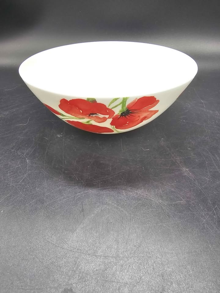 Ciroa Bone China Red Poppy Bowls Set of 11 - photo 2