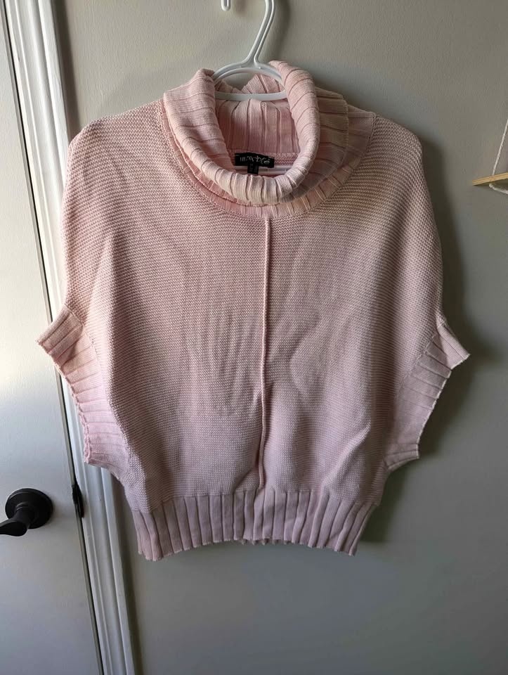 NWOT beautiful pink cowl poncho sweater for women