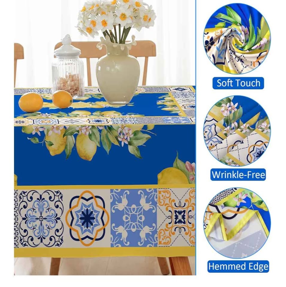 New Washable & Spill-Proof Lemon Tablecloth (52x70") - photo 4