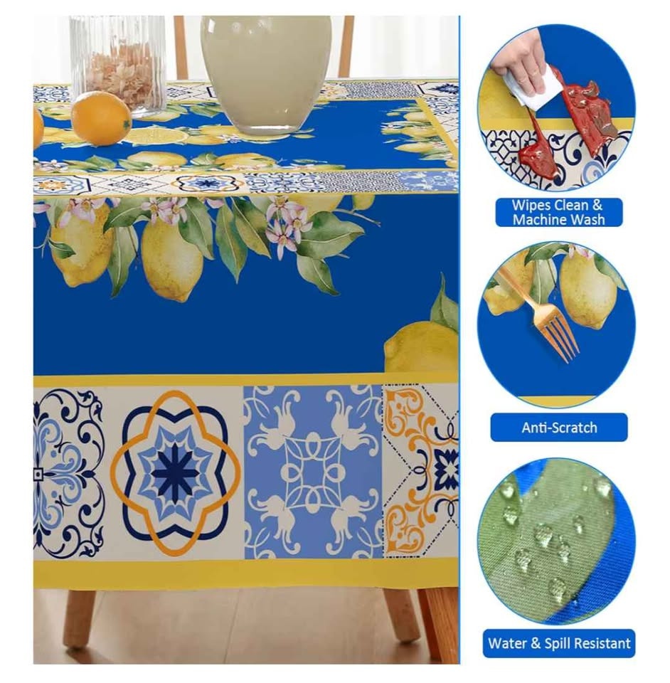 New Washable & Spill-Proof Lemon Tablecloth (52x70") - photo 5