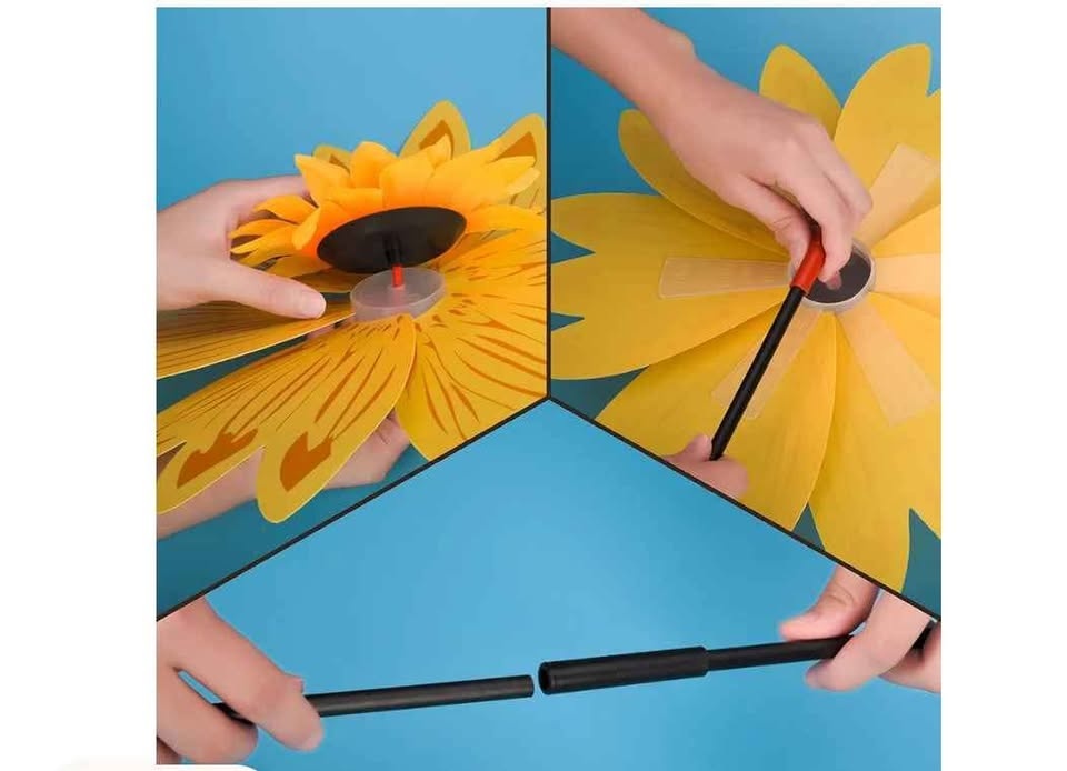 New 14 inch tall Sunflower Lawn Pinwheel Wind Spinner - photo 2