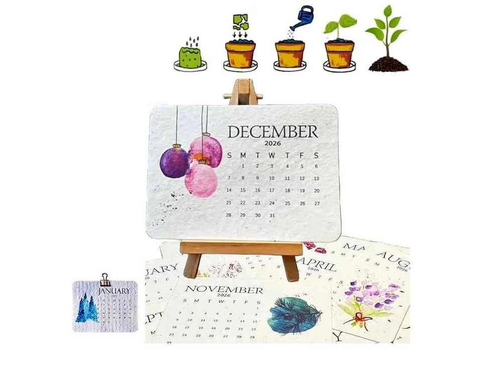 Brand new plantable seed paper eco-friendly desk calendar