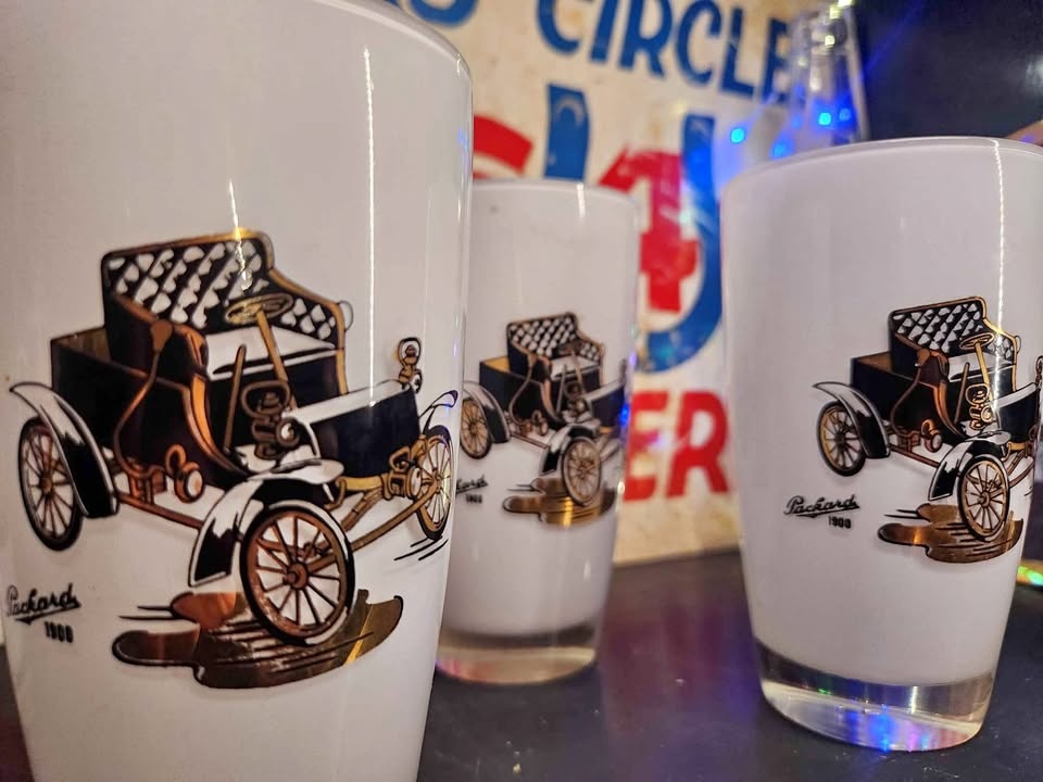 Hazel Atlas Packard 1900 Antique Car Highball Glasses (Set of 4)