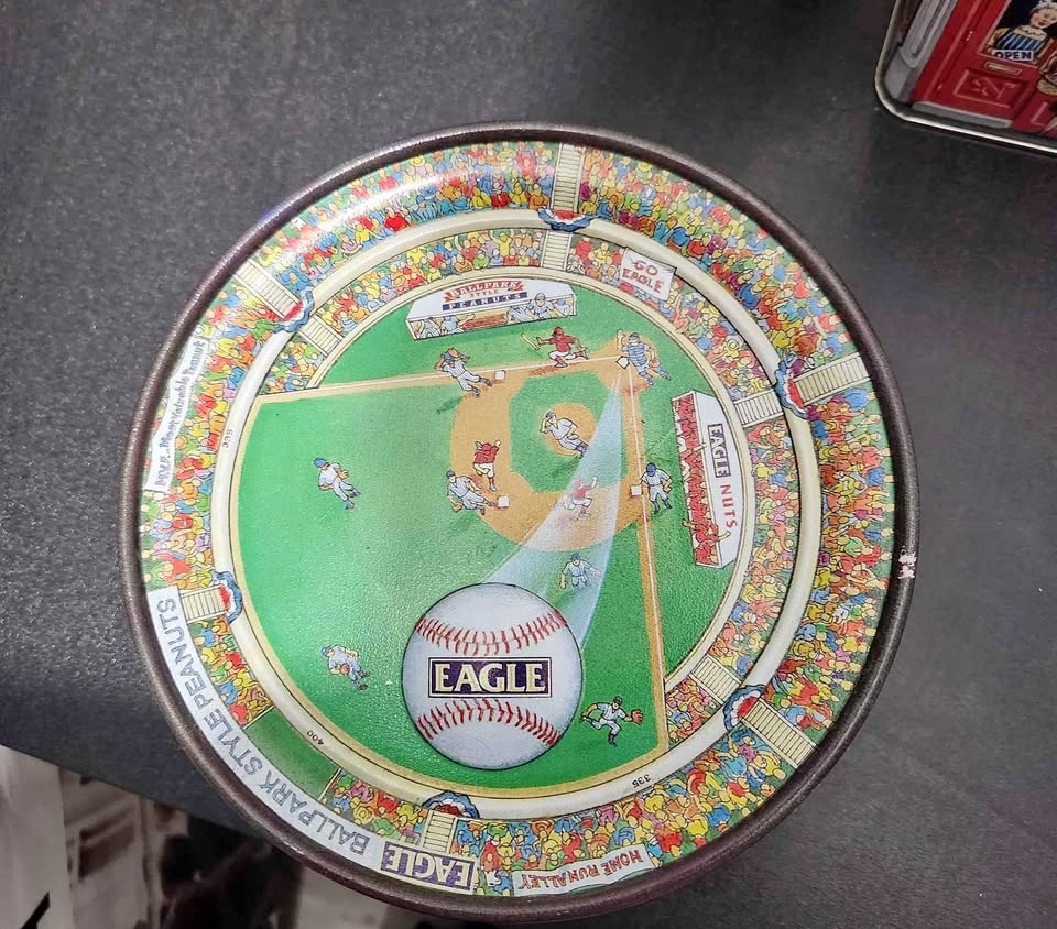 Vintage Eagle Ballpark Style Peanuts Tin