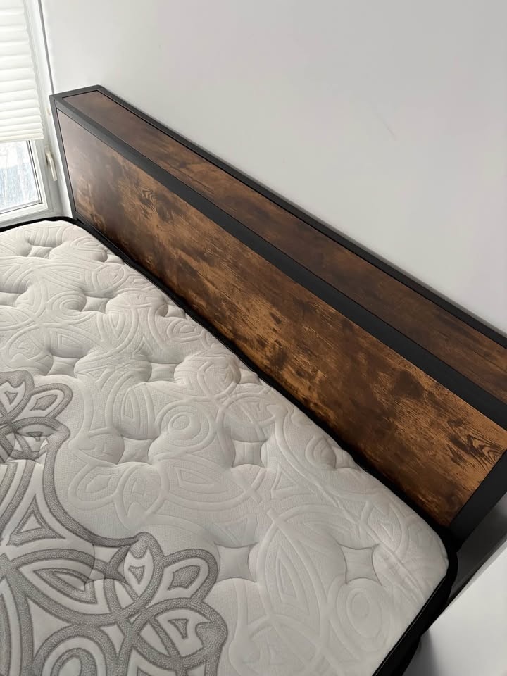 Full size bed frame + mattress - photo 2