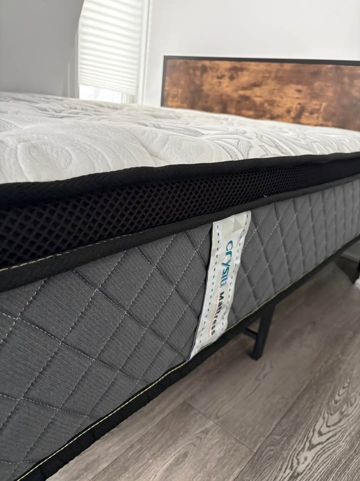 Full size bed frame + mattress - photo 3