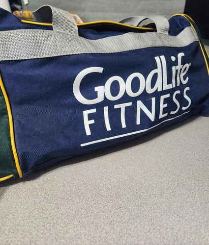 Vintage Goodlife Fitness Blue & Green Duffle Bag 🏈