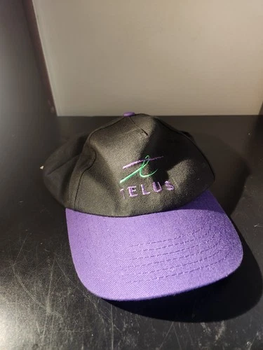 VINTAGE 90s Y2K TELUS TELECOM HAT CAP WILSON INTERNATIONAL VANCO