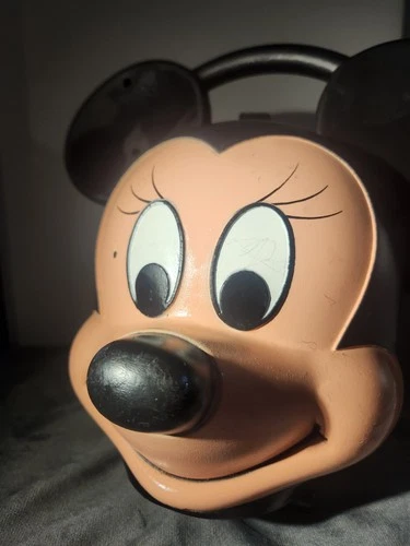 Vintage 80s Minnie Mouse Head Plastic Lunch Box by Aladdin USA - photo 3