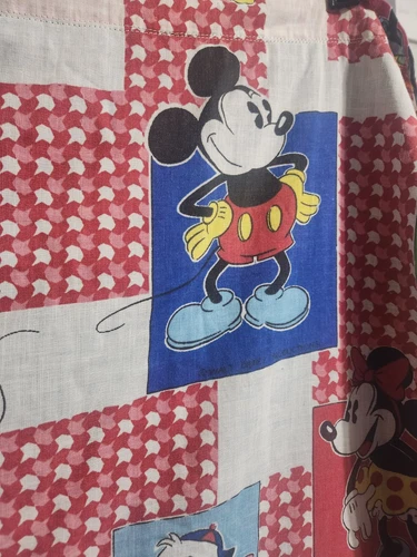 Vtg Walt Disney Mickey Mouse Goofty 50/50 Flat Sheet Fabric - photo 3