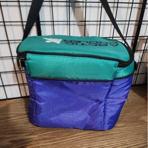 Vibrant Blue and Green Cooler Bag Retro 90s Vintage Bag Y2k 1990 - photo 2
