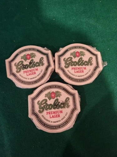 Vintage Grolsch Beer Coasters - 3 Sealed Packs 🏈