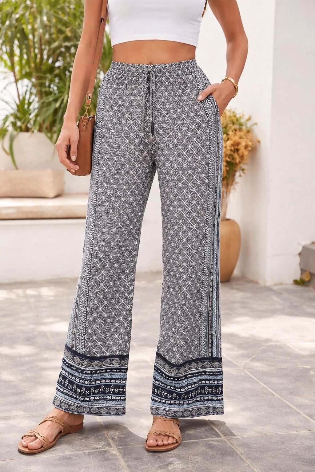 Anne Carson Printed Drawstring Pants – Women’s Medium