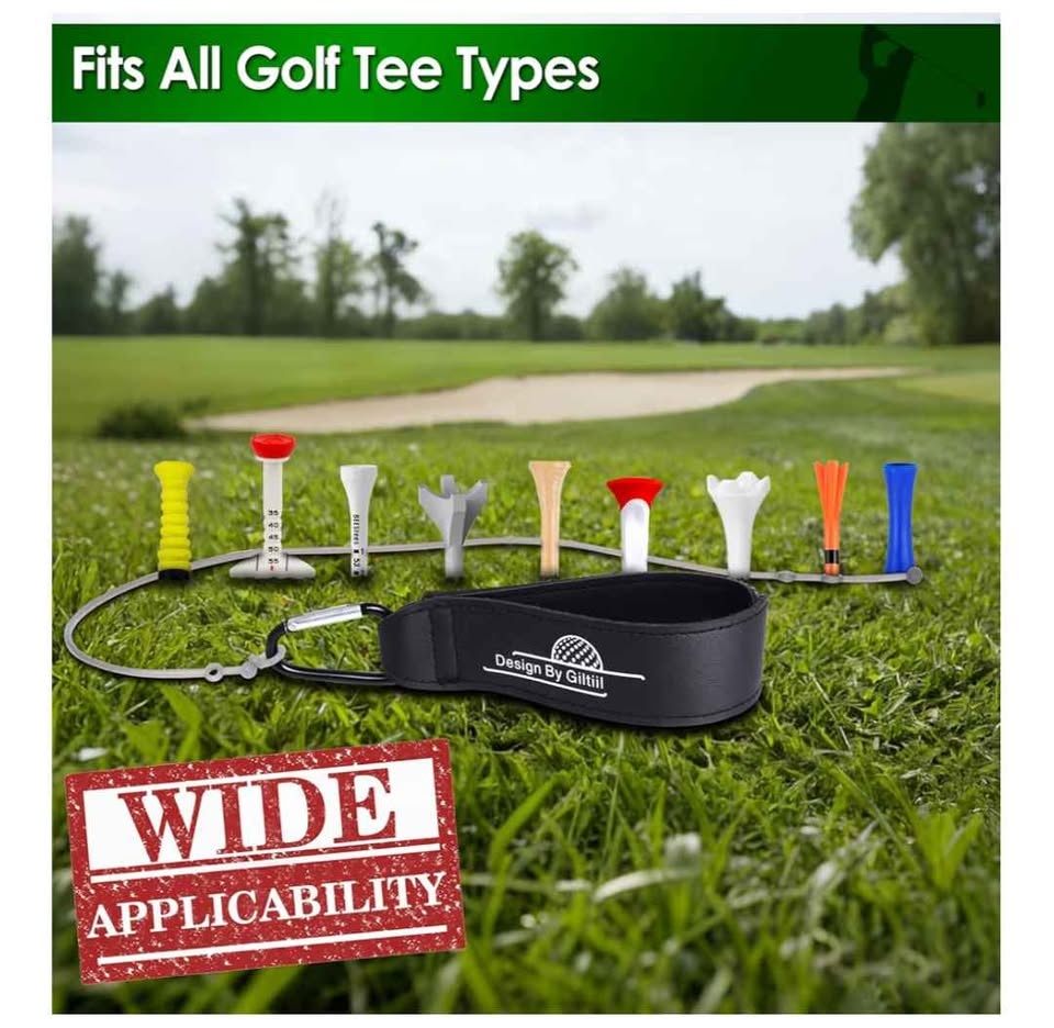 Brand New Golf Tee Retainer & Saver w/ Leather Clip (2 Clips, 6 - photo 3