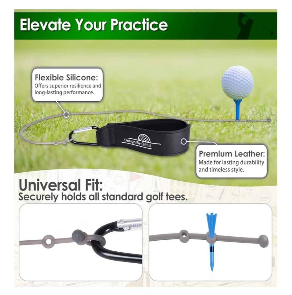 Brand New Golf Tee Retainer & Saver w/ Leather Clip (2 Clips, 6 - photo 4