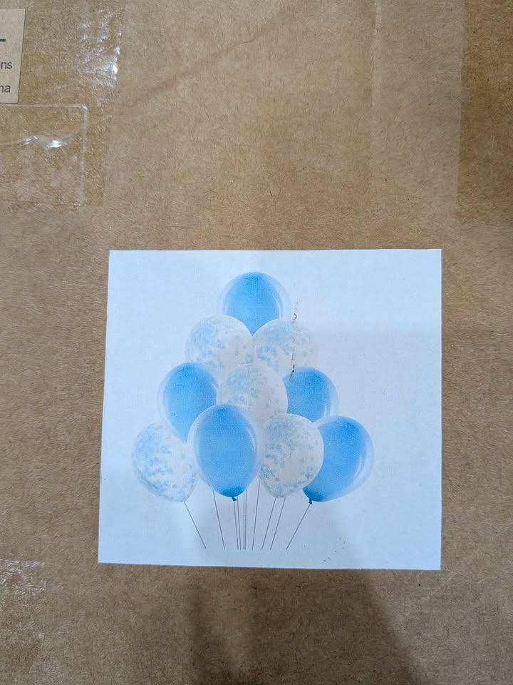 Brand new 50 pcs 12" baby blue/ confetti white balloons - photo 2