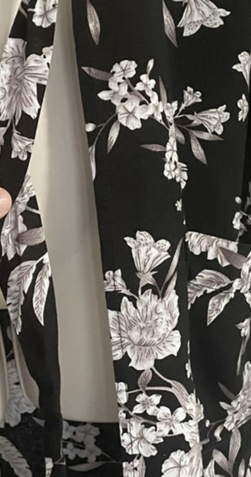 Spiritual Gangster Black & White Floral Longline Kimono One Size - photo 2