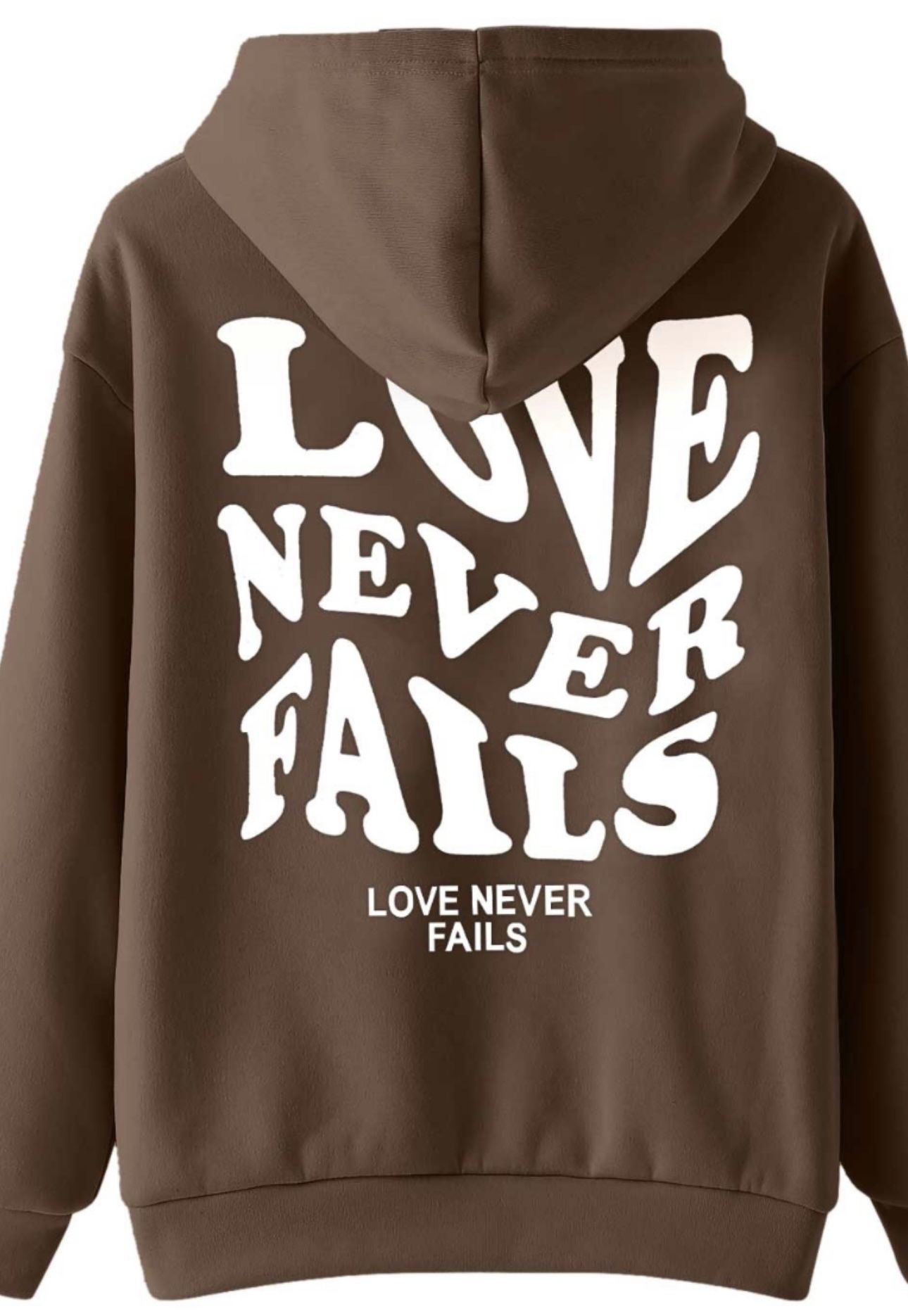 Shein "Love Never Fails" Graphic Drawstring Hoodie XS - photo 3