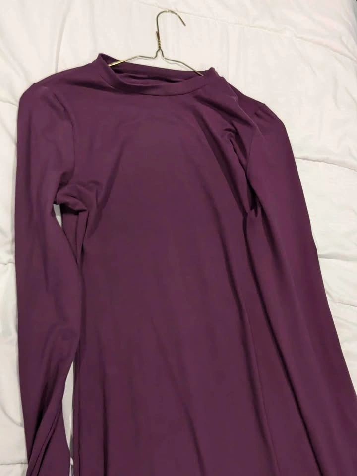 Women's Purple Long Sleeve Bodycon Dress (M) - photo 5