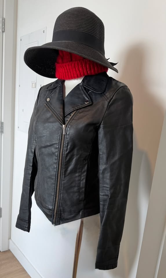 Faux Leather Moto Jacket - Dynamite - photo 3