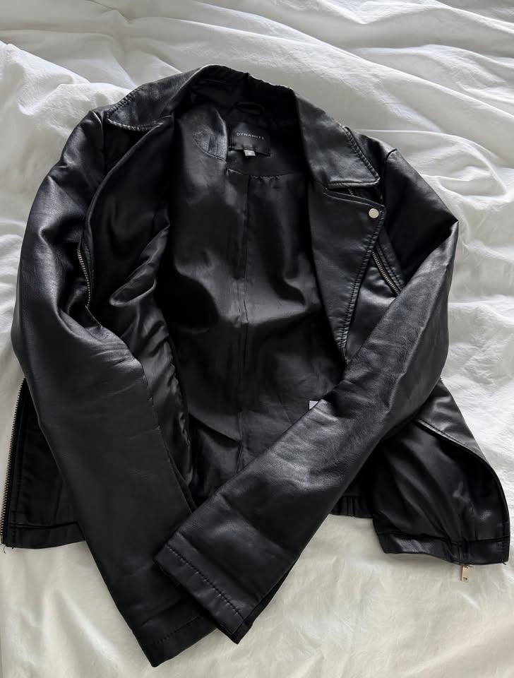 Faux Leather Moto Jacket - Dynamite - photo 5