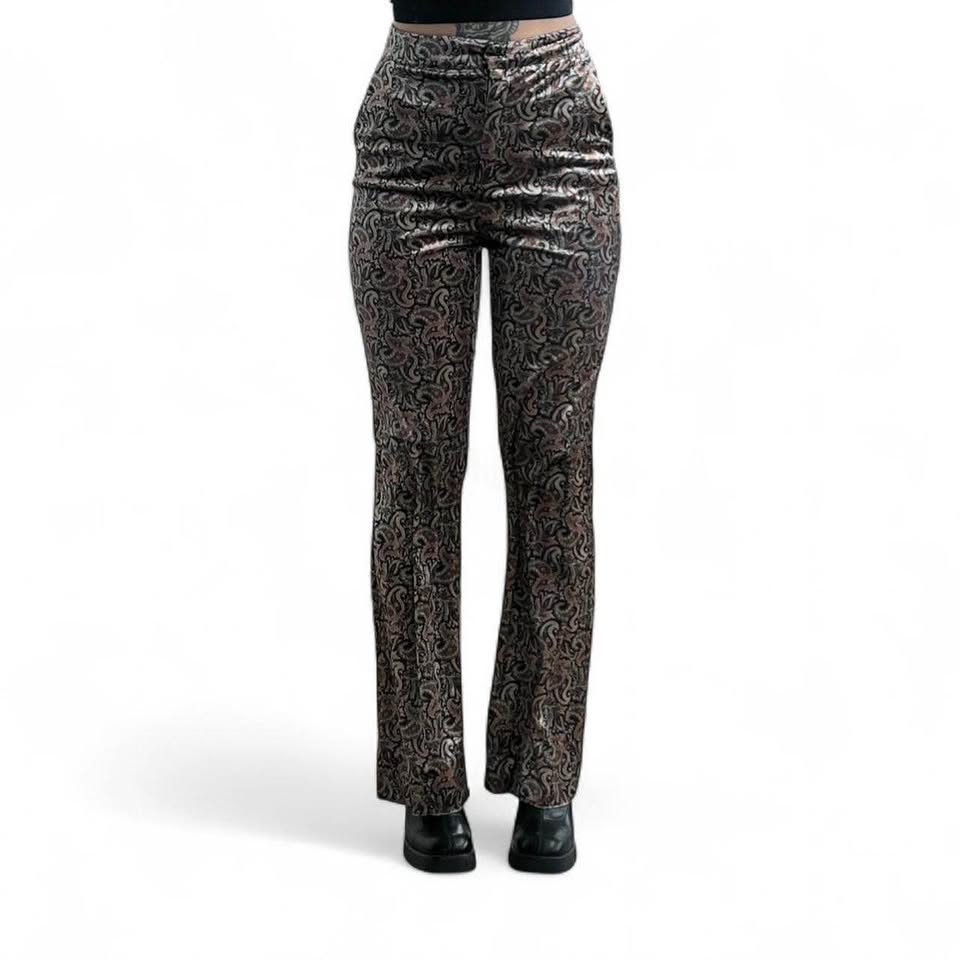 Vintage Paisley Print Velvet Pants - photo 2