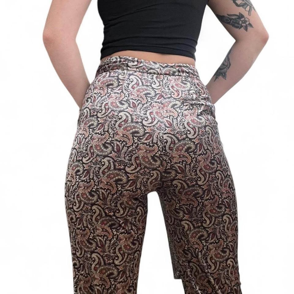Vintage Paisley Print Velvet Pants - photo 3