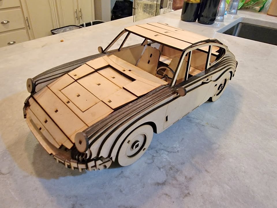 1964 Porsche 911 Laser Cut Wood Model