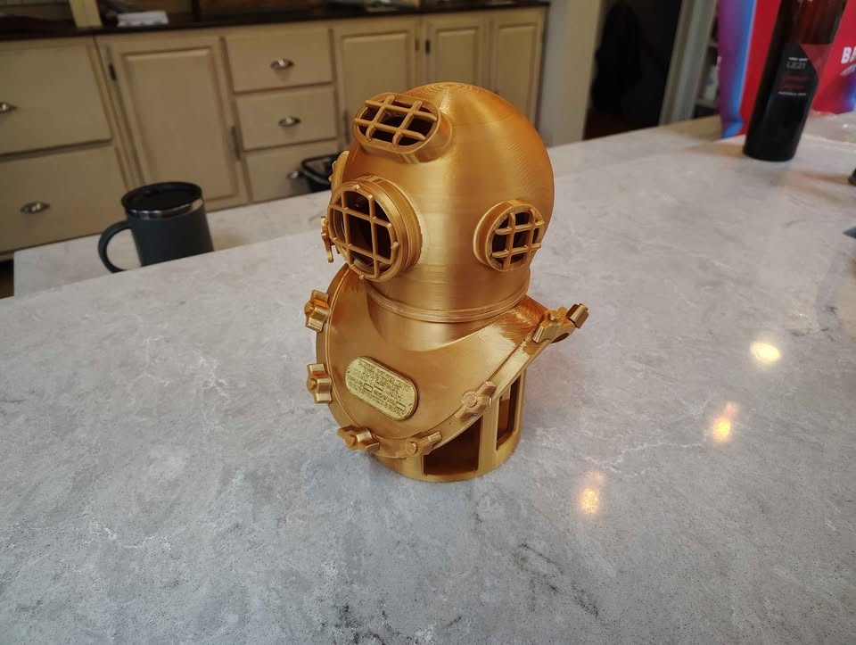 Navy Diving Helmet 3D Printed Model - photo 2