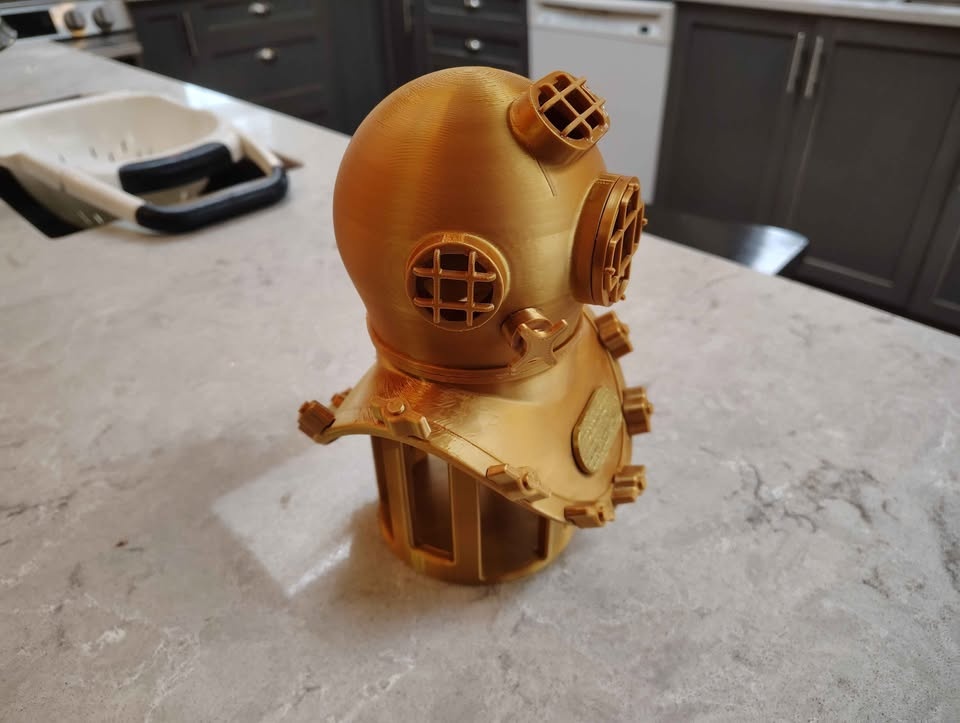 Navy Diving Helmet 3D Printed Model - photo 3