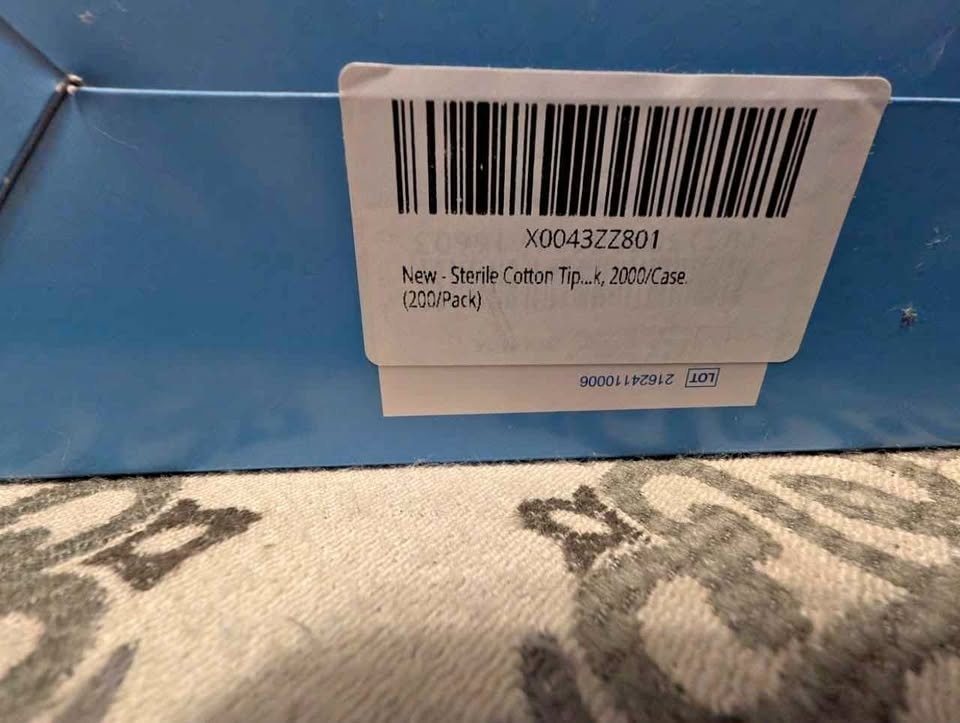 2000 Medline Sterile Cotton Tipped Applicators (6")