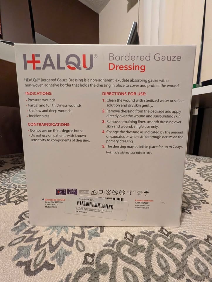 HEALQU Bordered Gauze Dressings (6" x 6") - 30 Count - photo 2