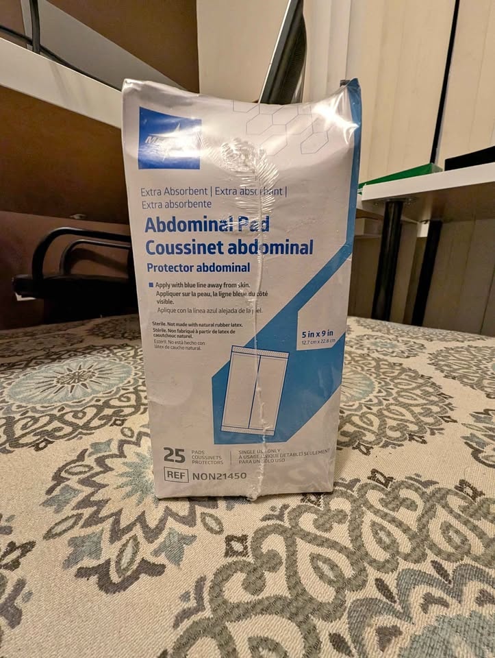 Medline Abdominal Pad 5x9 inch 25 count