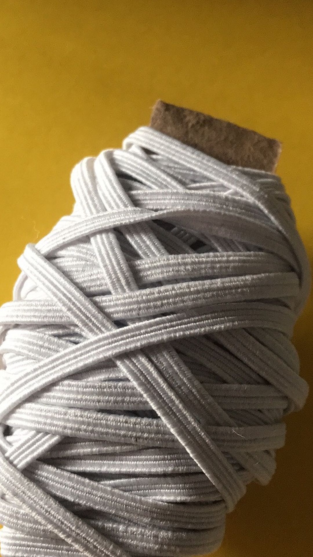 White Elastic Cord for Masks - 1.8" x 30 ft