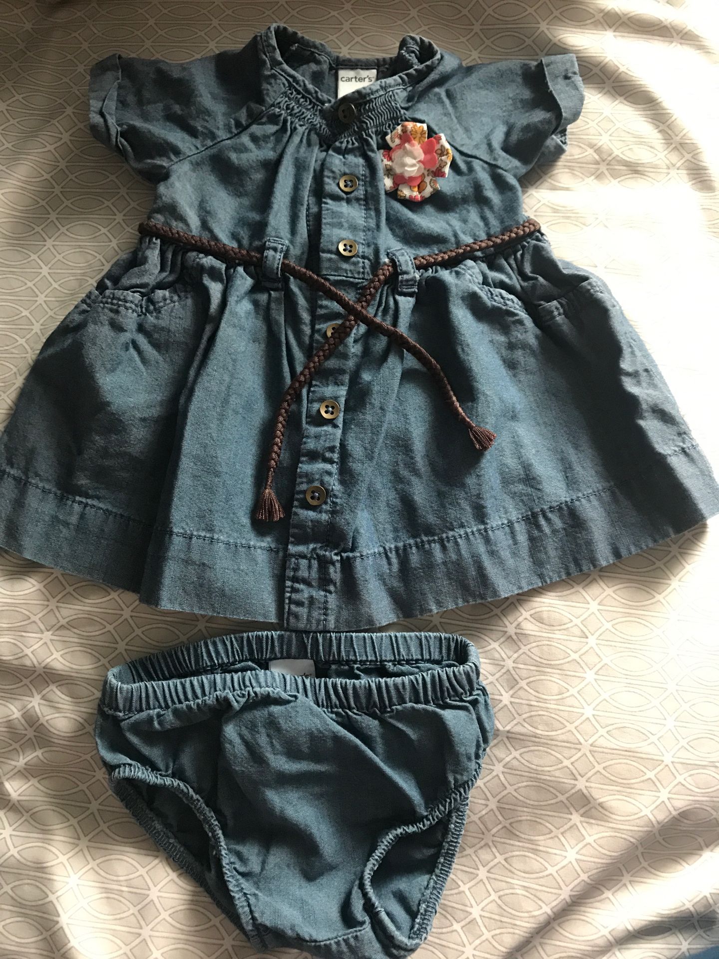 Baby Dress with Denim Shorts