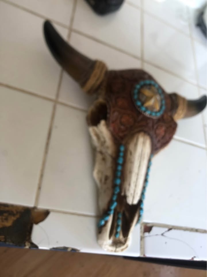 Wall hanger ceramic bull skull - photo 2
